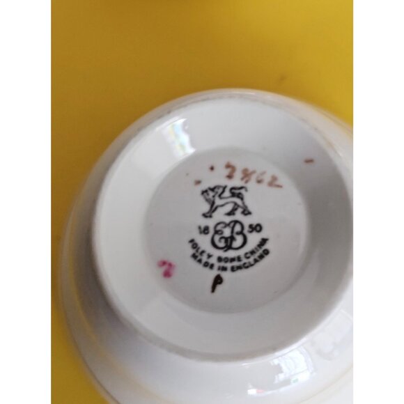 Foley Wide Mouth Teacup and Saucer, Fruit & Floral Bouquet, Gold Accents England - Picture 8 of 10